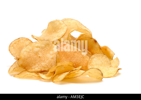 Pile of potato crisps Stock Photo