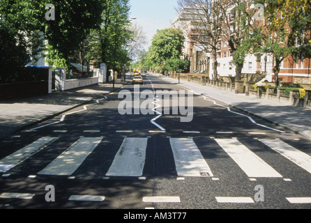 BEATLES the zebra crossing in Abbey Road used on the their album cover Stock Photo