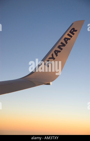 Ryanair name on a wing Stock Photo