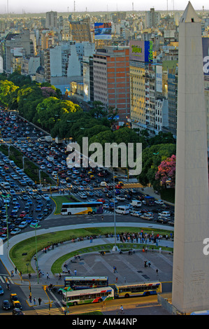 The Obelisco on Avenida 9th July in Buenos Aires Stock Photo