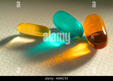Gel Capsules close up Stock Photo
