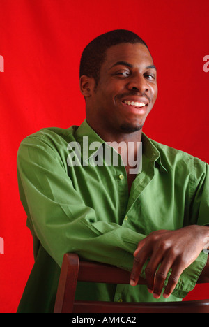 African American man smiling Stock Photo