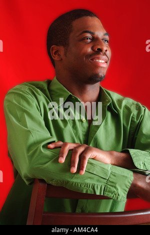 African American man smiling Stock Photo