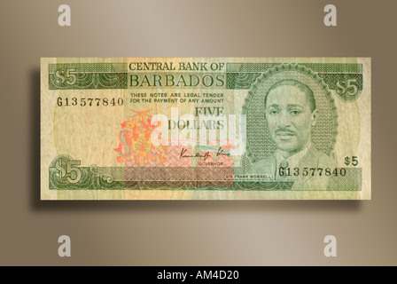 5 Dollar Bill From The Island Nation Barbados Stock P O 5 Dollar Bill From The Island Nation Barbados Stock P O