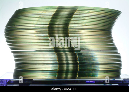 blank CD s and cases in a stack seen edge on Stock Photo