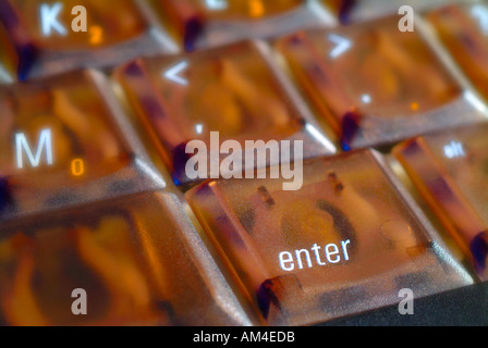Enter key on a laptop computer keypad Stock Photo