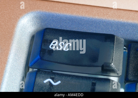 escape key on a laptop computer keypad Stock Photo