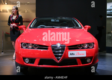 Red Alfa Romeo motor car at the British International Motor Show 2006 Stock Photo