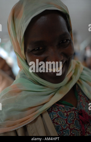 Ethiopian female worker at the coffee central warehouse Addis Ababa, Ethiopia Stock Photo