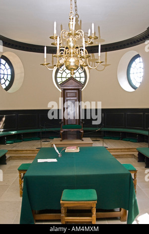 House of Burgesses in Capitol Building in Colonial Williamsburg Stock Photo
