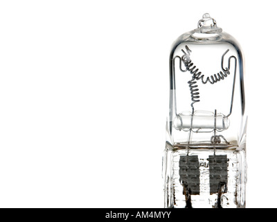 Halogen light bulb on the right side isolated Stock Photo