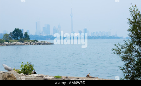 city in smog Stock Photo