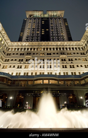 The Famous Peninsula Hotel at Night, Kowloon, Hong Kong, China, Asia Stock Photo