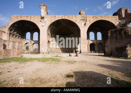 The Roman Forum, Basilica of Constantine and Maxentius, Rome, Italy Stock Photo