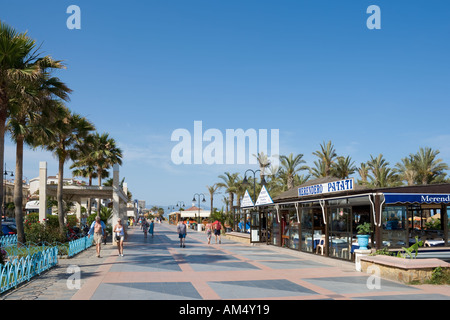 Seafront Promenade, Playa de la Carihuela, Torremolinos, Costa del Sol, Andalucia, Spain Stock Photo