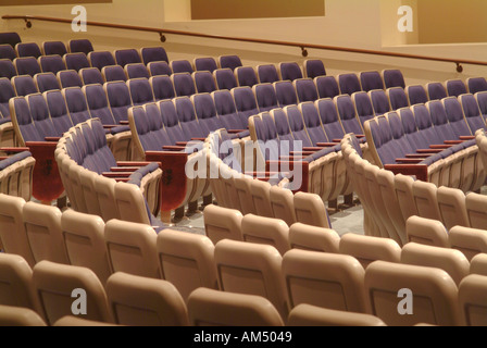 empty blue theater seats Stock Photo