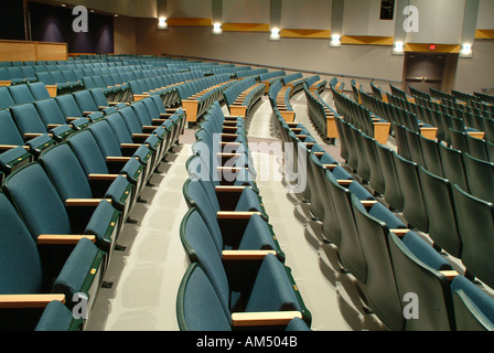 empty blue theater seats Stock Photo