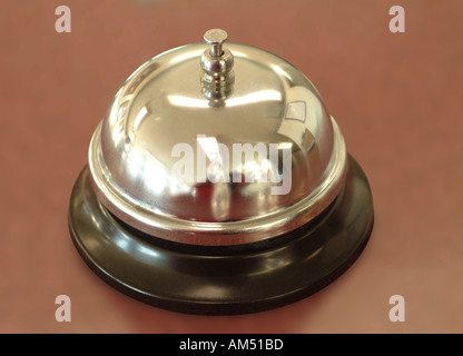 Service Bell on a hotel front desk Stock Photo