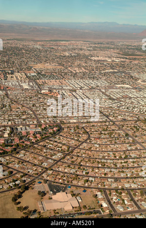 suburban sprawl over running farmland in the American southwest Stock Photo