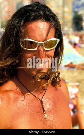 Benidorm portrait of a lifeguard on the beach Stock Photo