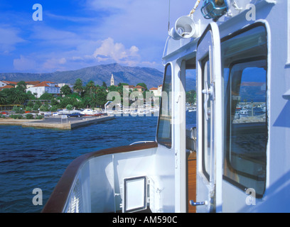 Croatia Southern Dalmatia Peljesac Peninsular Orebic from Korcula ferry Stock Photo