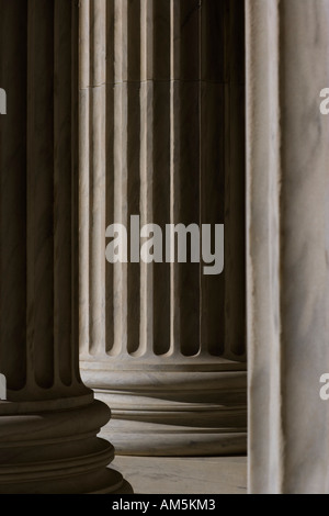 Columns of the US Supreme Court Building in Washington DC Stock Photo