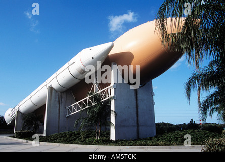 Space shuttle rockets, John F Kennedy Space Center, Merritt Island, near Cape Canaveral, Brevard County, Florida, USA Stock Photo