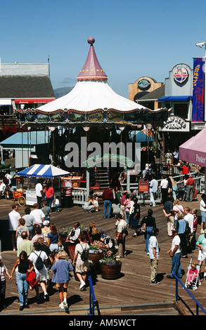 Tourists at Pier 39, San Francisco, California, USA Stock Photo