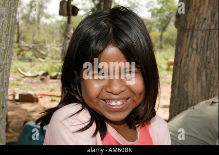 Girl of the Nivaclé native Americans, Jothoisha, Chaco, Paraguay, South America Stock Photo