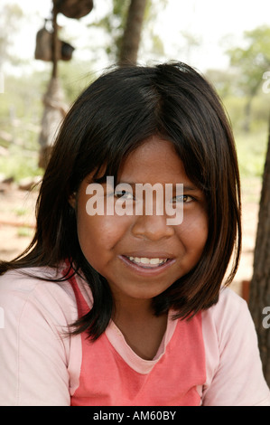 Girl of the Nivaclé native Americans, Jothoisha, Chaco, Paraguay, South America Stock Photo