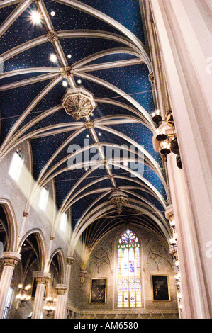 Cathedral of the Assumption sanctuary columns and ceiling with sunlight streaming through windows Stock Photo