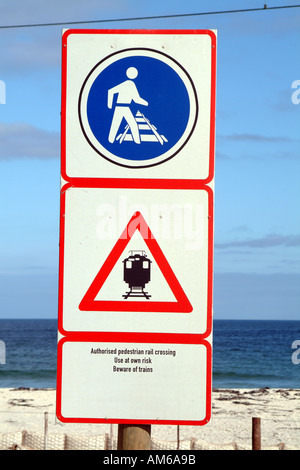 Railway Warning Sign South Africa RSA Stock Photo