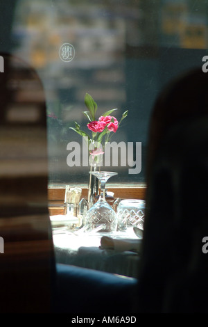 Cape Town South Africa Rovos Rail Luxurious Train Dining Car set for Lunch Stock Photo