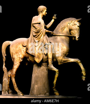 Horse Roman rider horseman Rome roman italy Italian Museum Stock Photo
