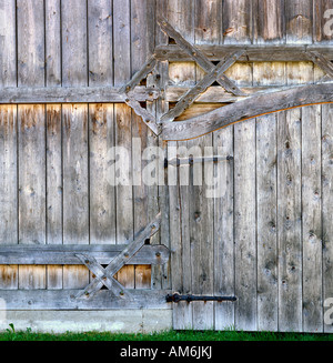 Old barn, Bundwerk carpentry, Bavaria, Germany Stock Photo