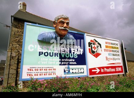 Advertising billboard Vannes France Stock Photo