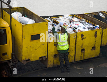 UK kerbside recycling lorry Stock Photo - Alamy