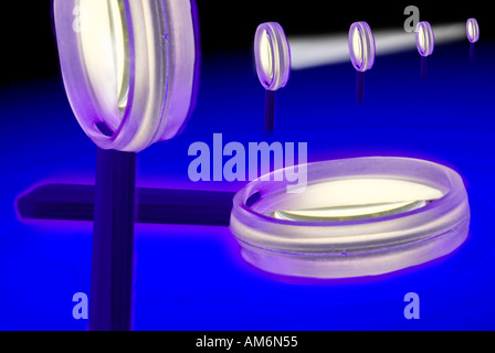 Computer enhanced small magnifying glasses Stock Photo
