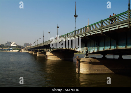 Tahrir (Qasr el Nile) bridge over river Nile, Cairo, Egypt Stock Photo