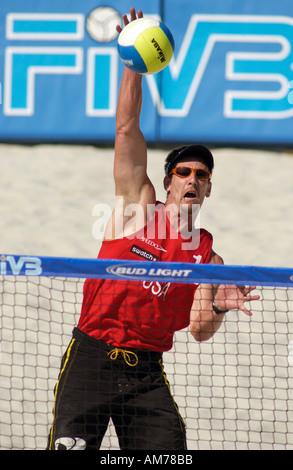 SWATCH FIVB World Tour pro beach volleyball Carson California USA Stock Photo