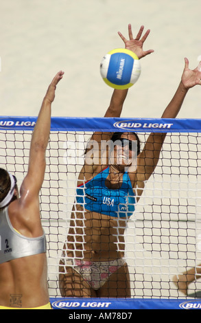 SWATCH FIVB World Tour pro beach volleyball Carson California USA Stock Photo