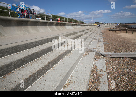 Coastal defences, north Felixstowe, Suffolk, England Stock Photo