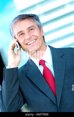 Mature businessman using mobile phone Stock Photo