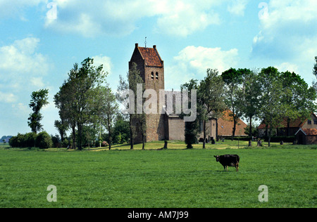 Friesland Hogebeintum Terp hillock mound  knoll Stock Photo