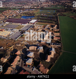 New executive housing development UK aerial view Stock Photo