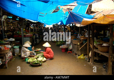 Vietnam, Hoi An , women on the vegetable market Stock Photo
