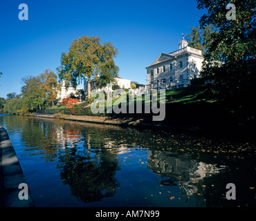 Ionic Villa beautiful Regency style house by Regent s Canal in autumn London NW1 England  Stock Photo