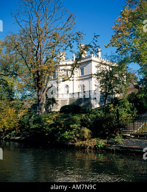 Villa beautiful Regency style house by Regent s Canal in autumn London NW1 England Stock Photo