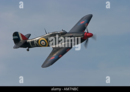 Hawker Hurricane Mk XII RCAF5589 built in Canada 1943. This aircraft, registered G-HURR, crashed in 2007 during a  display at Shoreham. Stock Photo