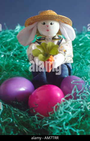 A sectarian, non-religious Easter image of some of the things kids worldwide go for: candy, goodies, bunnies and Easter eggs. Stock Photo